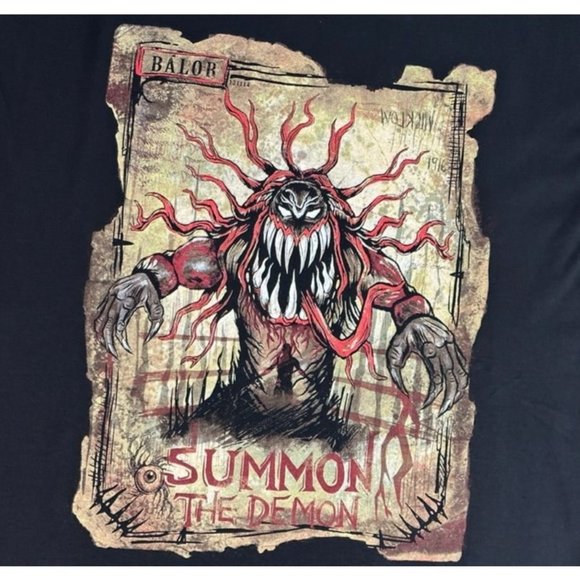 FINN BALOR T Shirt Summon the Demon NXT Wrestling Graphic Tee Black Mens XL - Picture 2 of 6